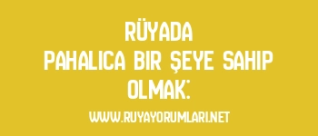 Rüyada Pahalıca Bir Şeye Sahip Olmak: