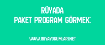 Rüyada Paket Program Görmek: