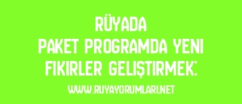 Rüyada Paket Programda Yeni Fikirler Geliştirmek: