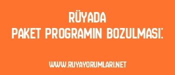Rüyada Paket Programın Bozulması: