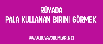 Rüyada Pala Kullanan Birini Görmek: