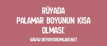 Rüyada Palamar Boyunun Kısa Olması: