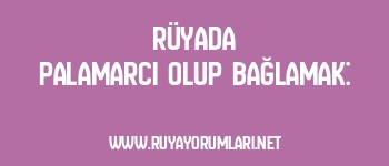 Rüyada Palamarcı Olup Bağlamak: