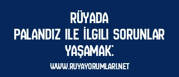 Rüyada Palandız ile İlgili Sorunlar Yaşamak: