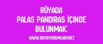 Rüyada Palas Pandıras İçinde Bulunmak: