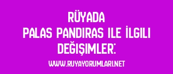 Rüyada Palas Pandıras ile İlgili Değişimler: