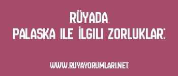 Rüyada Palaska ile İlgili Zorluklar: