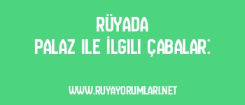 Rüyada Palaz ile İlgili Çabalar: