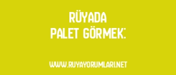 Rüyada Palet Görmek: