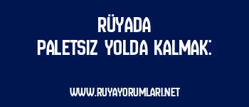 Rüyada Paletsiz Yolda Kalmak: