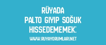 Rüyada Palto Giyip Soğuk Hissedememek: