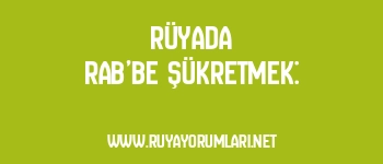 Rüyada Rab’be Şükretmek: