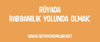 Rüyada Rabbanilik Yolunda Olmak: