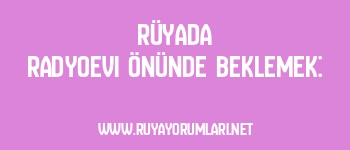 Rüyada Radyoevi Önünde Beklemek: