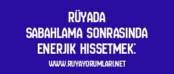 Rüyada Sabahlama Sonrasında Enerjik Hissetmek: