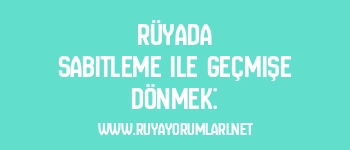 Rüyada Sabitleme ile Geçmişe Dönmek: