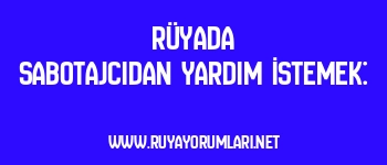 Rüyada Sabotajcıdan Yardım İstemek: