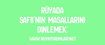 Rüyada Şafii’nin Masallarını Dinlemek: