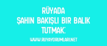 Rüyada Şahin Bakışlı Bir Balık Tutmak: