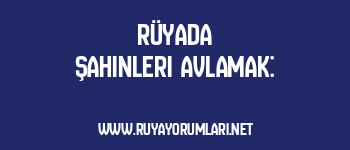 Rüyada Şahinleri Avlamak: