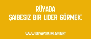 Rüyada Şaibesiz Bir Lider Görmek: