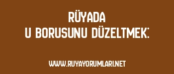 Rüyada U Borusunu Düzeltmek: