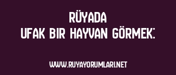 Rüyada Ufak Bir Hayvan Görmek: