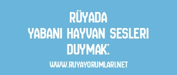 Rüyada Yabani Hayvan Sesleri Duymak: