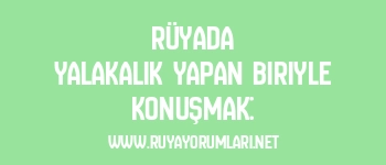 Rüyada Yalakalık Yapan Biriyle Konuşmak: