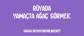 Rüyada Yamaçta Ağaç Görmek: