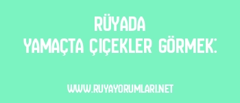 Rüyada Yamaçta Çiçekler Görmek: