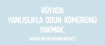 Rüyada Yanlışlıkla Odun Kömürünü Yakmak: