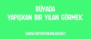 Rüyada Yapışkan Bir Yılan Görmek: