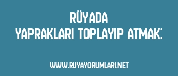 Rüyada Yaprakları Toplayıp Atmak: