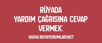 Rüyada Yardım Çağrısına Cevap Vermek:
