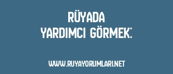 Rüyada Yardımcı Görmek: