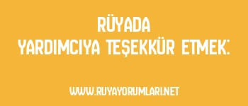 Rüyada Yardımcıya Teşekkür Etmek: