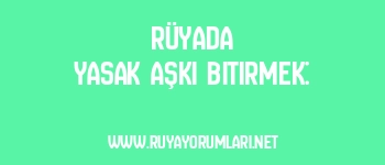 Rüyada Yasak Aşkı Bitirmek: