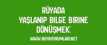 Rüyada Yaşlanıp Bilge Birine Dönüşmek: