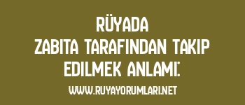 Rüyada Zabıta Tarafından Takip Edilmek Anlamı: