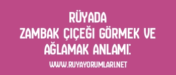 Rüyada Zambak Çiçeği Görmek ve Ağlamak Anlamı: