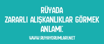 Rüyada Zararlı Alışkanlıklar Görmek Anlamı: