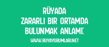 Rüyada Zararlı Bir Ortamda Bulunmak Anlamı: