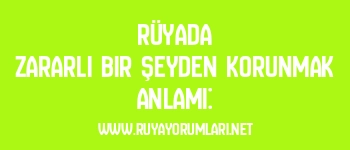 Rüyada Zararlı Bir Şeyden Korunmak Anlamı: