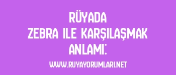 Rüyada Zebra ile Karşılaşmak Anlamı: