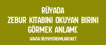 Rüyada Zebur Kitabını Okuyan Birini Görmek Anlamı: