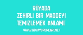 Rüyada Zehirli Bir Maddeyi Temizlemek Anlamı:
