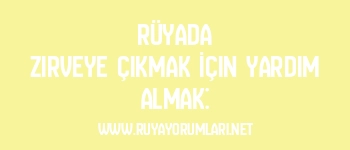 Rüyada Zirveye Çıkmak İçin Yardım Almak: